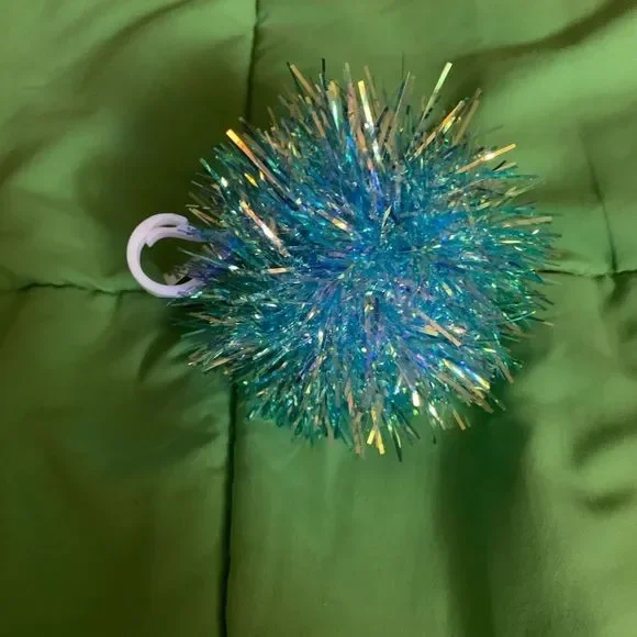 (1) Holographic Tinsel Pom Pom Purse Accessory - Picture 4 of 8